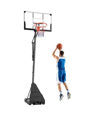Basketball Hoop, 8 to 10 ft Adjustable Portable Basketball System with Backboard, Rebound Trainer and Fillable Base