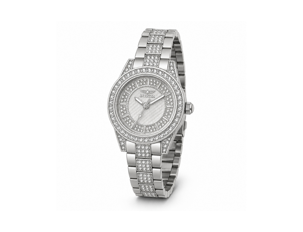Invicta Women's Quartz Wildflower Water-Resistant Stainless Steel Bracelet Watch, 32mm - White