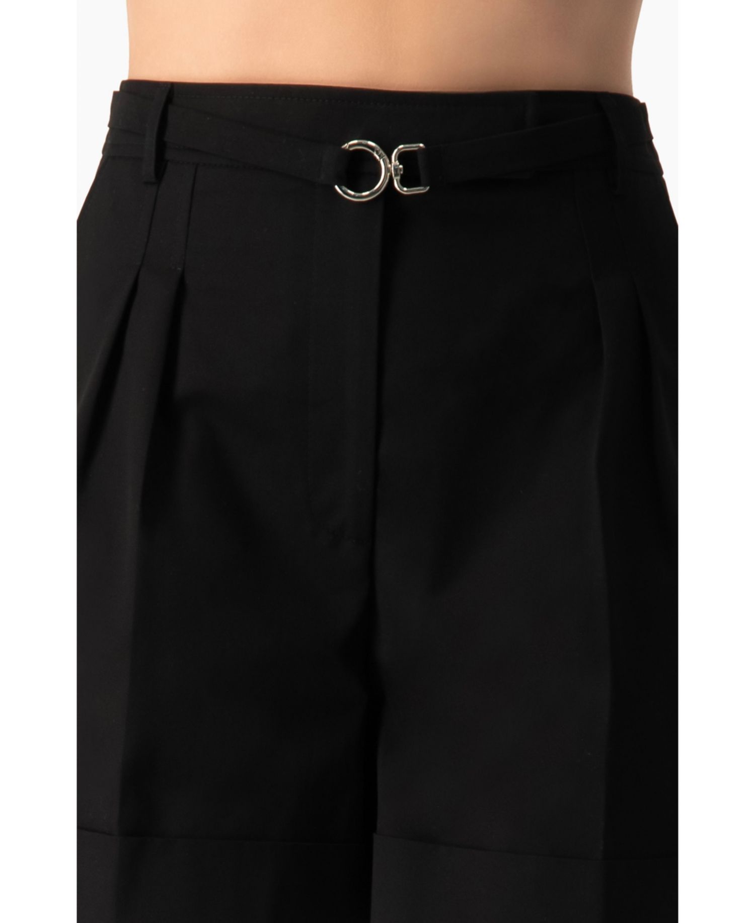 Women's High-Waist Tailored Wide-Leg Cuffed Shorts
