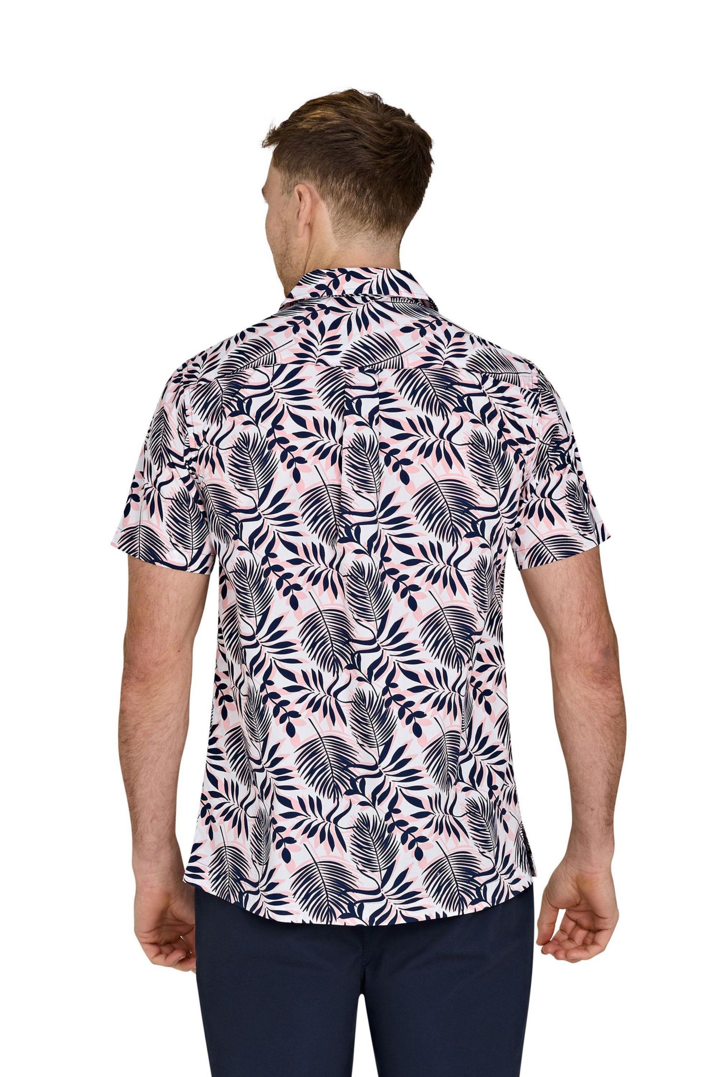 Мужская рубашка Raging Bull Large Fern Short-Sleeve Camp Classic-Fit, цвет: Тёмно-синий — фото 3