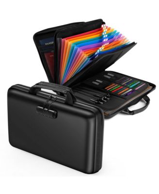 Fireproof Document Safe Box Lockable Zipper Waterproof Hard Shell Organizer