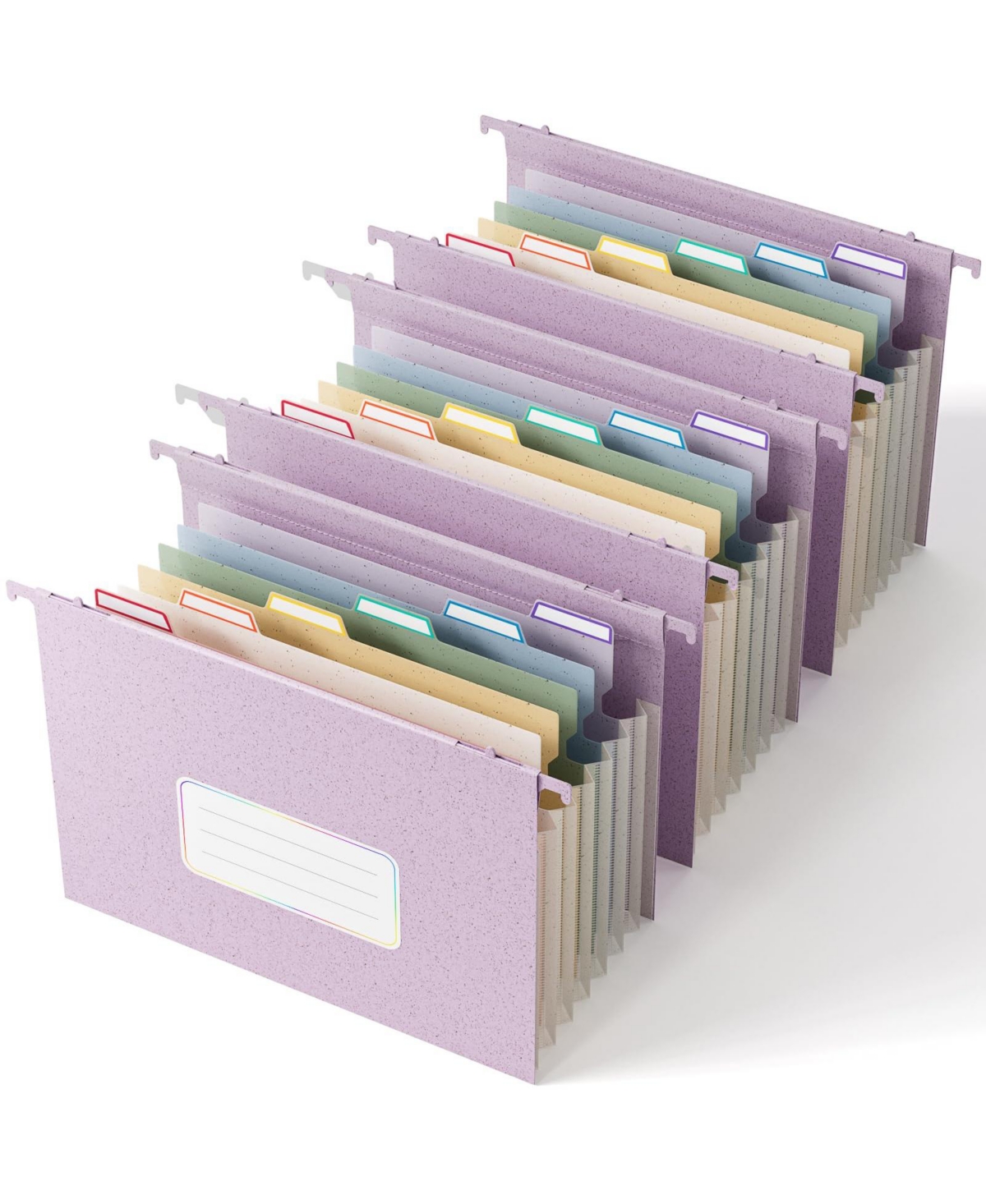 Four Candies Wheat Straw Hanging File Folders Letter Size Accordion Pockets Large Capacity Organizer