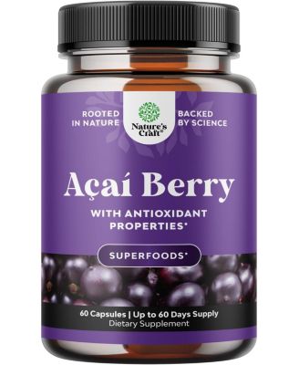 Acai Berry Supplement 600 Milligram Per Serving  Acai Berry Capsules 60 Count