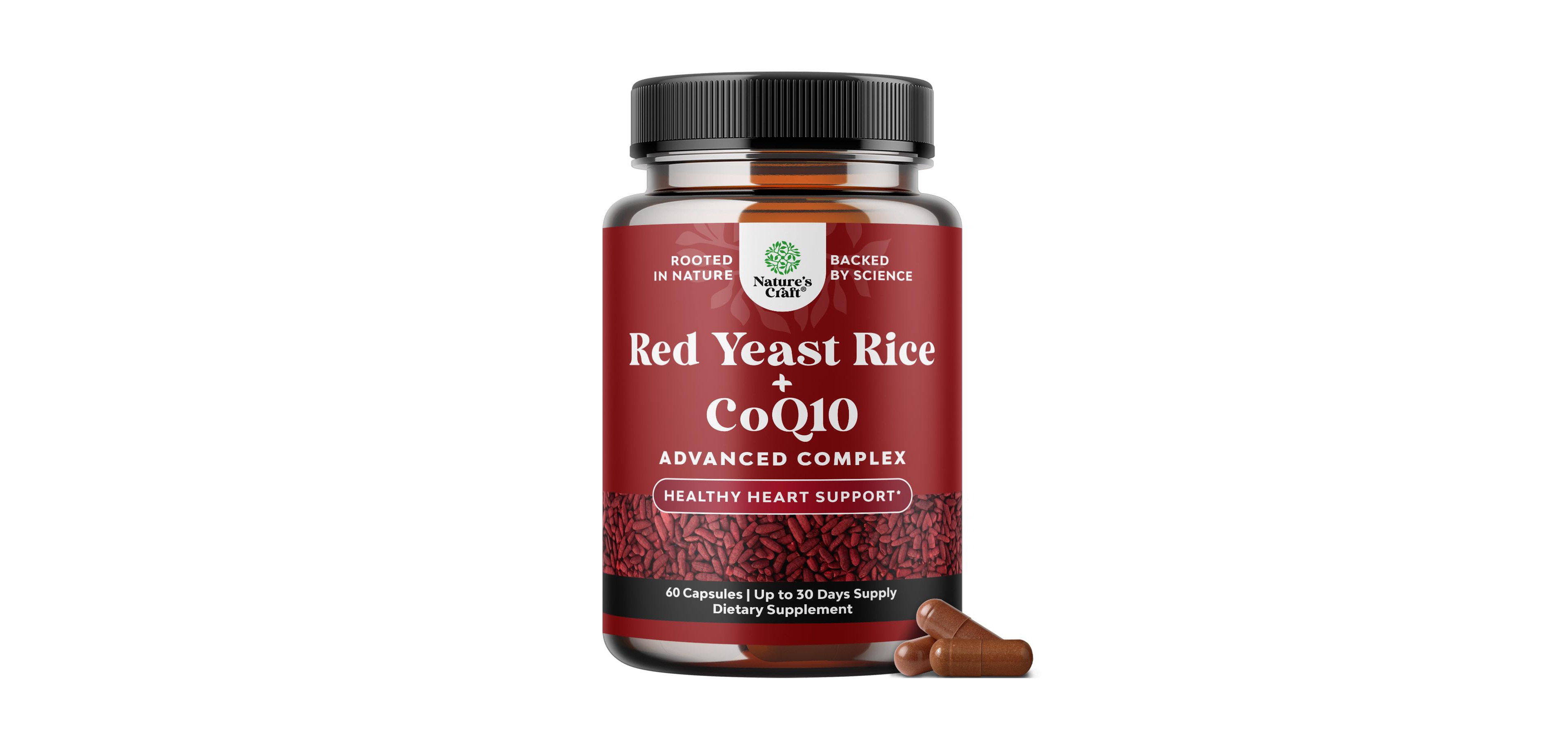 Nature's Craft Yeast Rice with CoQ10 1200 Milligram Yeast Rice and 100 Milligram CoQ10 Per Serving 60 Count