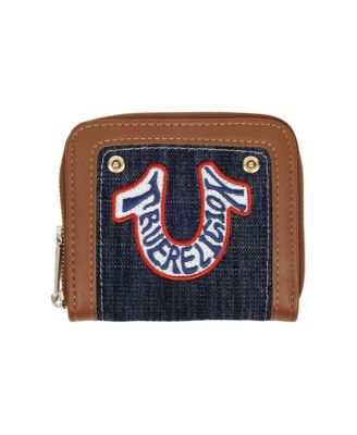 Retro Horseshoe Small Denim Zip-Around Wallet