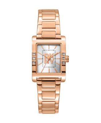 Women's Logo Quartz Water-Resistant IP Rose Stainless Steel Bracelet Watch, 22 mm