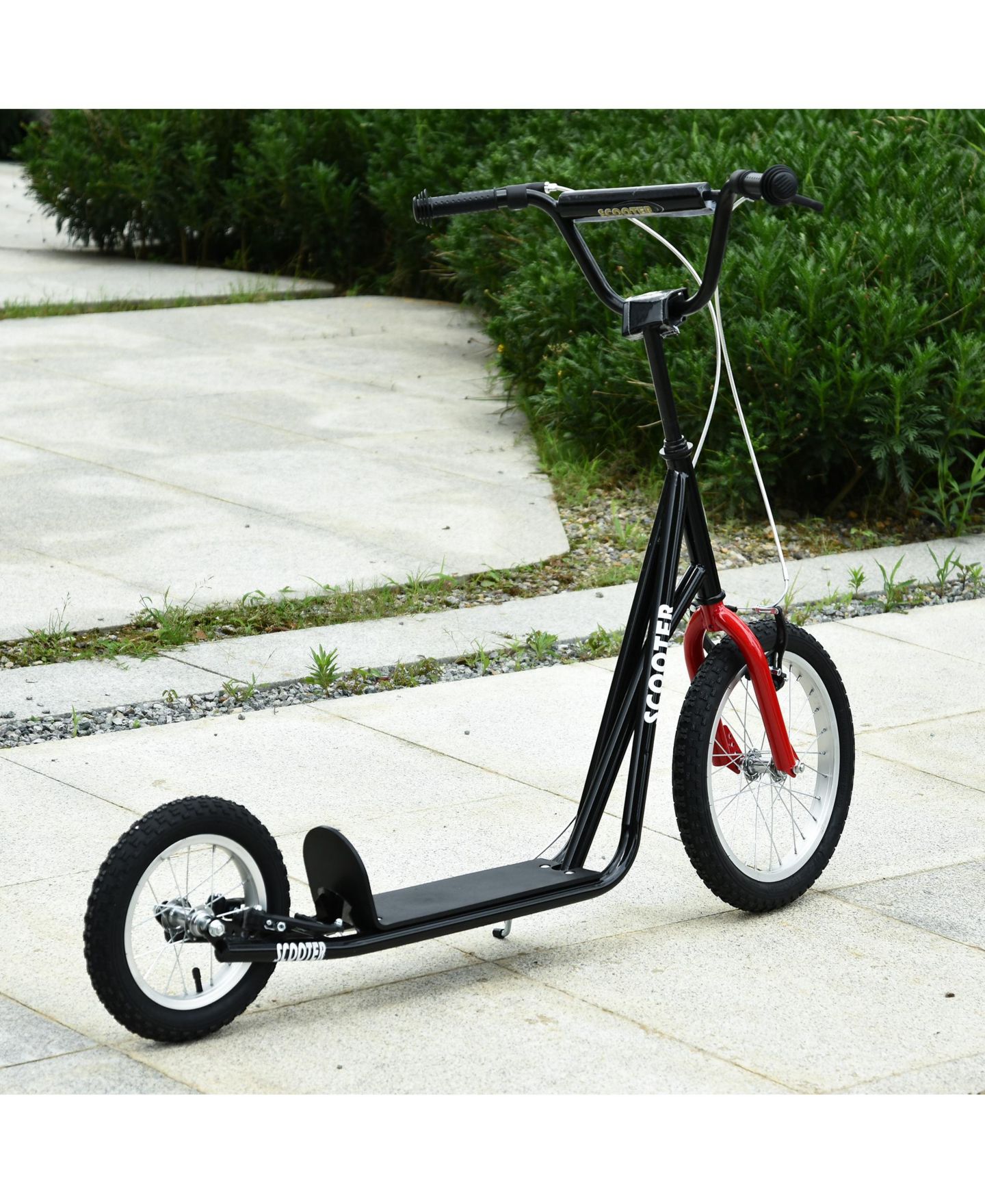 Детская игрушка Glintex Teens Kick Scooter with Dual Brakes, Adjustable Handlebar & Inflatable Tires, Holds 220 lbs, Ages 5+, цвет: Чёрный — фото 7