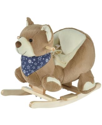 Plush Rocking Bear with Lullaby Music, Seat Belt & Foot Pedals Rocker, 66 lbs, Ages 18-36 Months