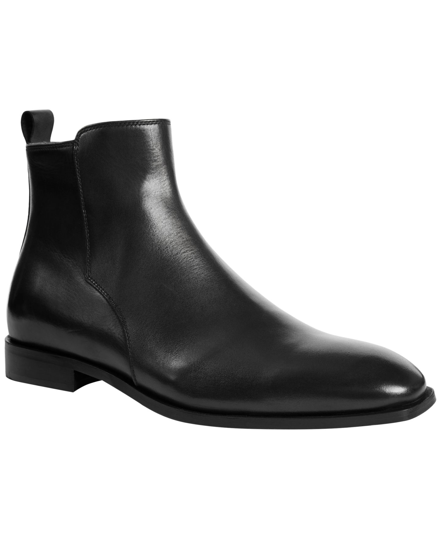 Мужские ботинки Bruno Magli Marce Side Zip Leather, цвет: Чёрный — фото 1