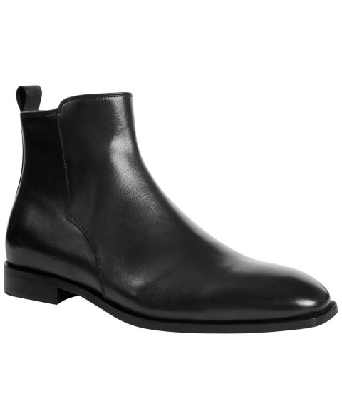 Мужские ботинки Bruno Magli Marce Side Zip Leather, цвет: Чёрный