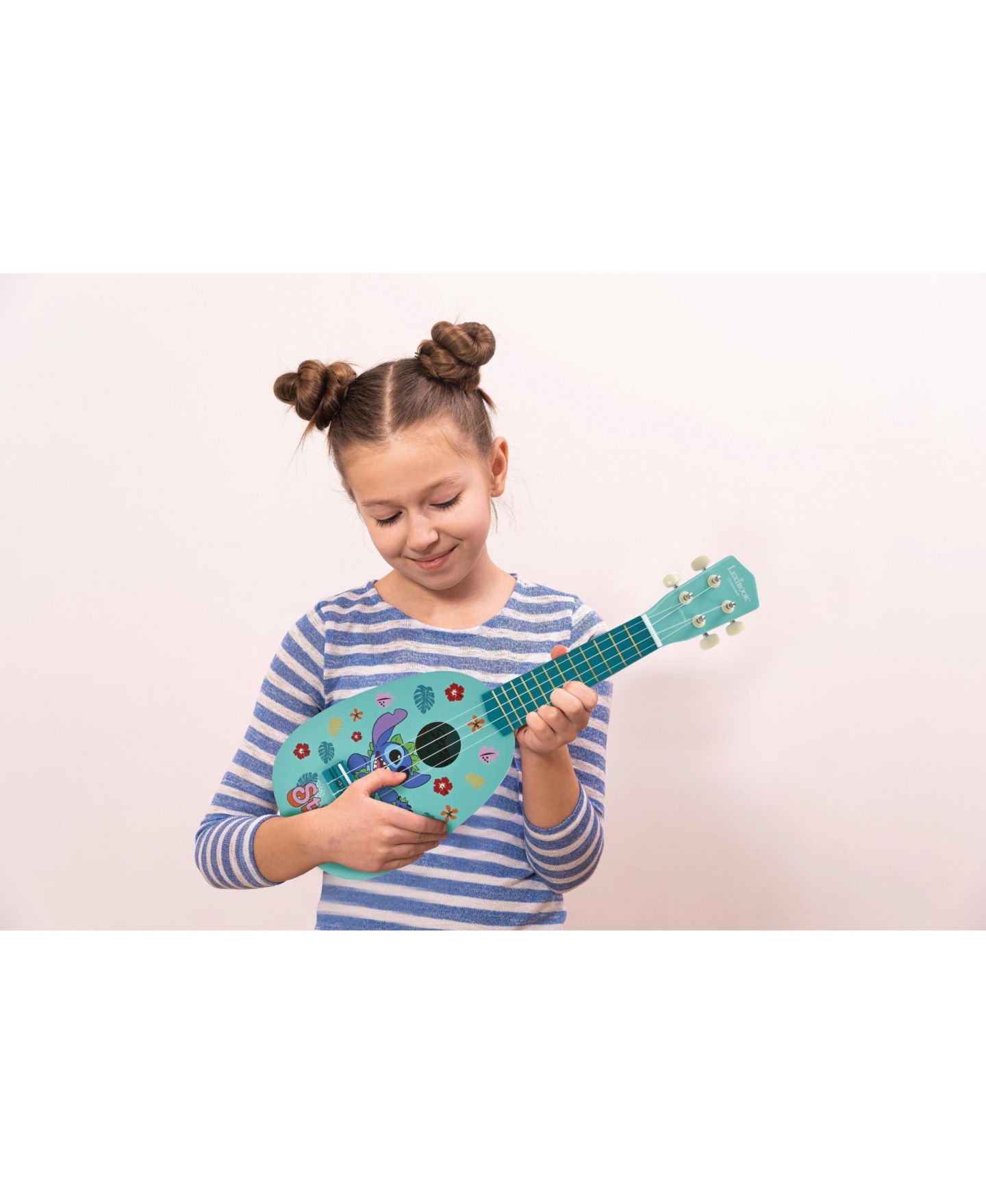 Детская игрушка Disney Stitch My first wooden ukulele, 4 nylon strings, 53 cm, guide included, цвет: Синий — фото 6
