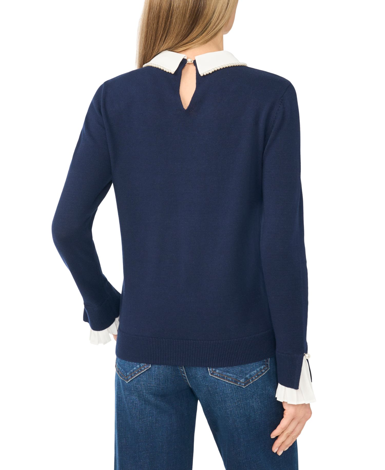 Women's Peter-Pan Collar Pullover Long Sleeve Sweater