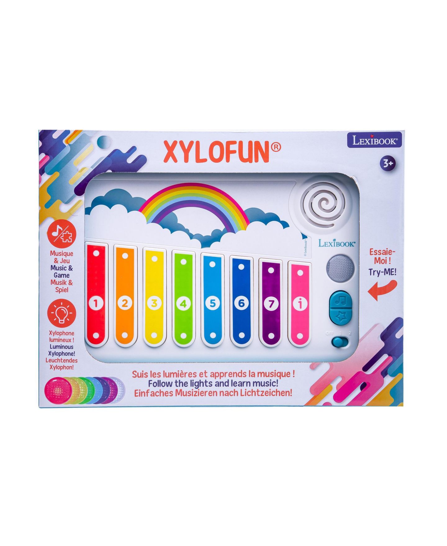 Детские игрушки Lexibook Xylo-Fun Light-Guiding 3-Piece Electronic Xylophone, от 3 лет — фото 5