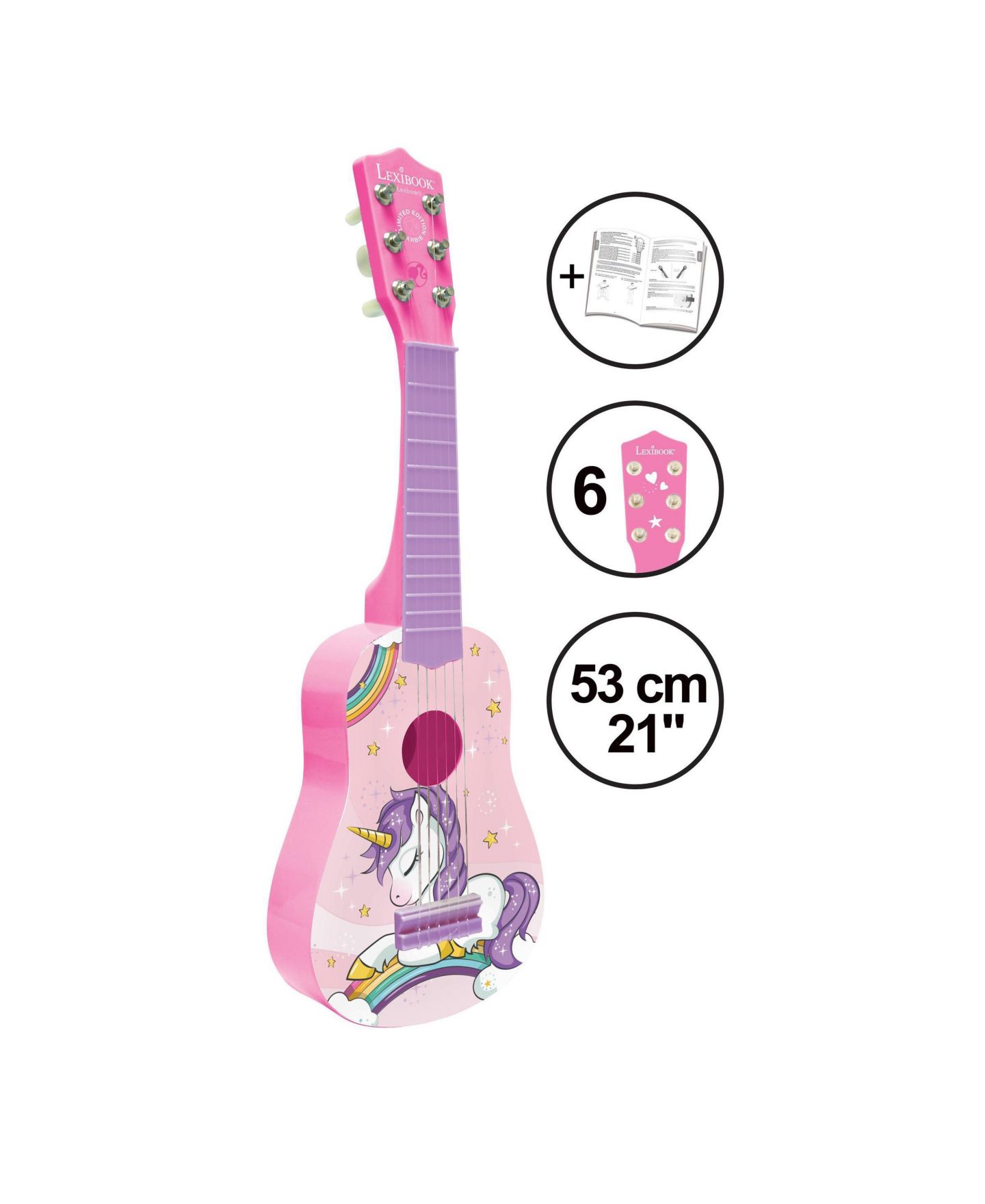 Детская игрушка Lexibook My First Guitar Unicorn With Nylon Strings, Ages 3+, цвет: Синий — фото 2