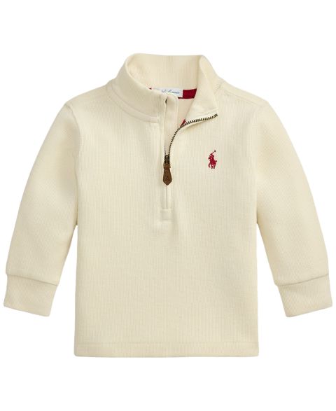 Свитер Polo Ralph Lauren Estate-Rib Quarter-Zip Sweater для мальчиков-малышей, цвет: Кремовый