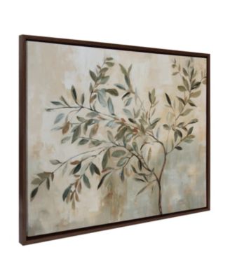 Sylvie Olive Tree Abstract Framed Canvas by The Creative Bunch Studio