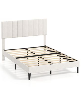 Full Size Velvet Upholstered Platform Bed Frame