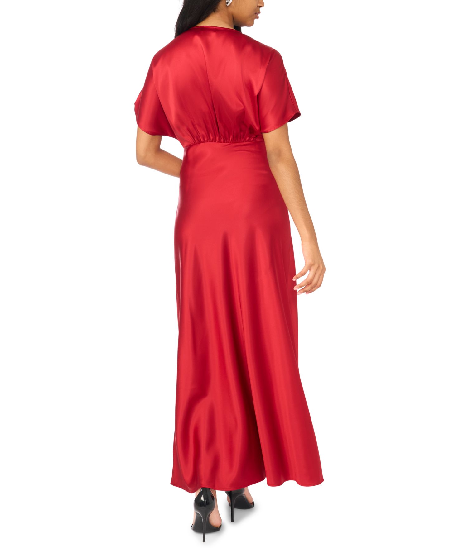 Женское платье CeCe V-Neck Dolman Sleeve Maxi, цвет: Глубокий малиновый — фото 5