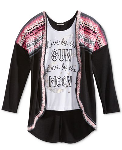 Belle Du Jour 2-Pc. Geo-Print Cozy & Tank Top Set, Big Girls (7-16)