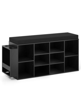 10-Cubby Shoe Storage Bench for Small Front Entryways