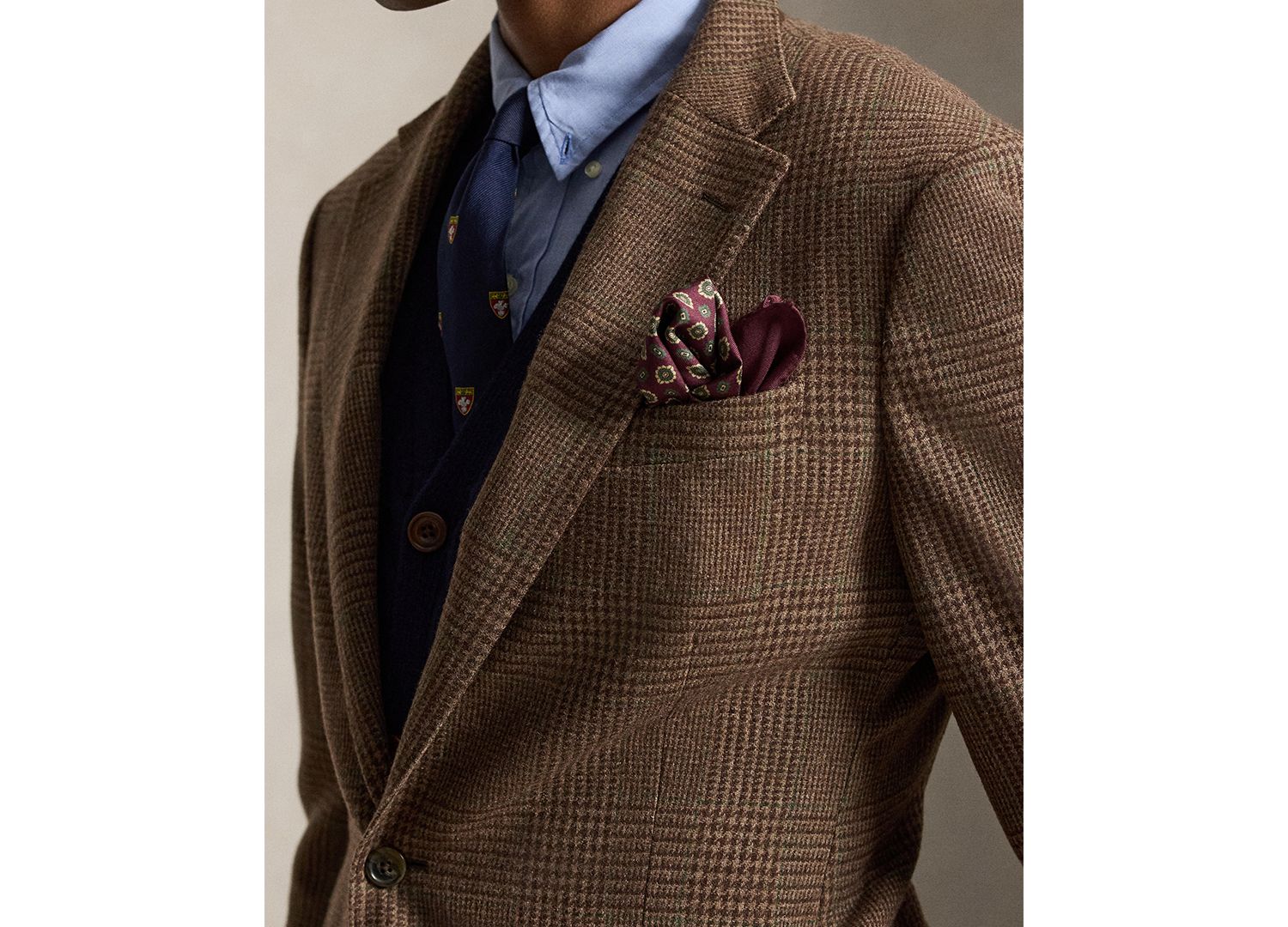 Men's Wool-Blend Glen Plaid Modern-Fit Sport Coat