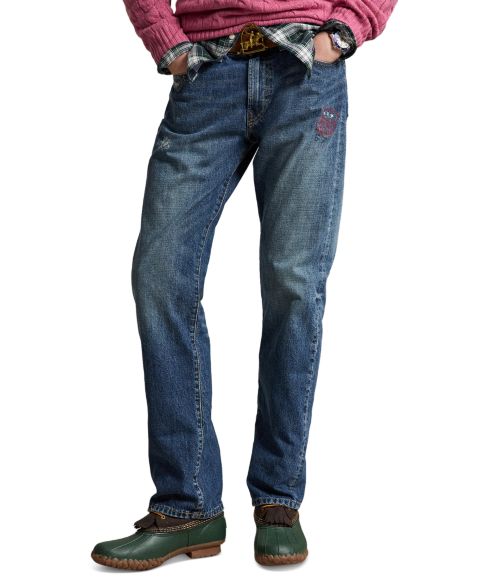 Мужские джинсы Polo Ralph Lauren Hampton Straight-Leg Relaxed Distressed, цвет: Rhinebeck