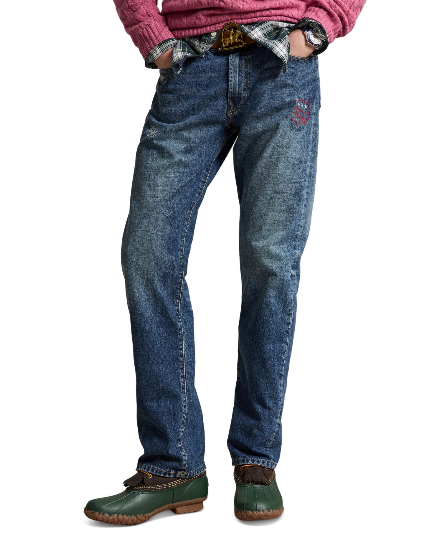 Men's Hampton Straight-Leg Relaxed Distressed Jeans