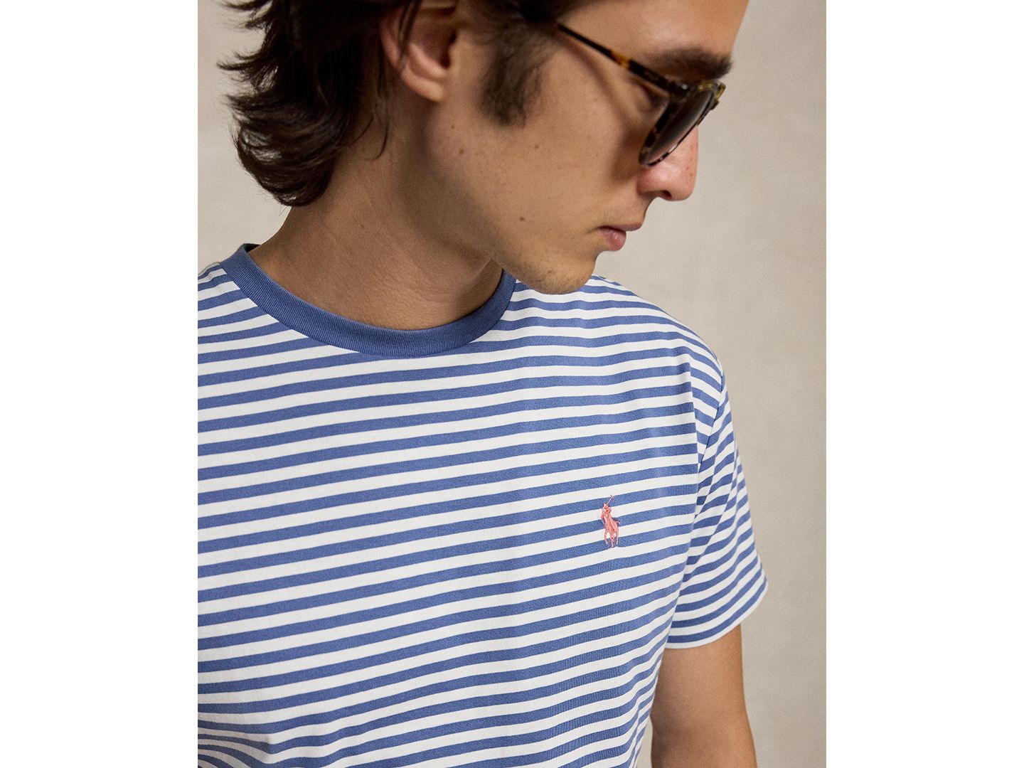 Мужская футболка Polo Ralph Lauren Classic-Fit Striped, цвет: Синий / Белый, вариант 1 — фото 3