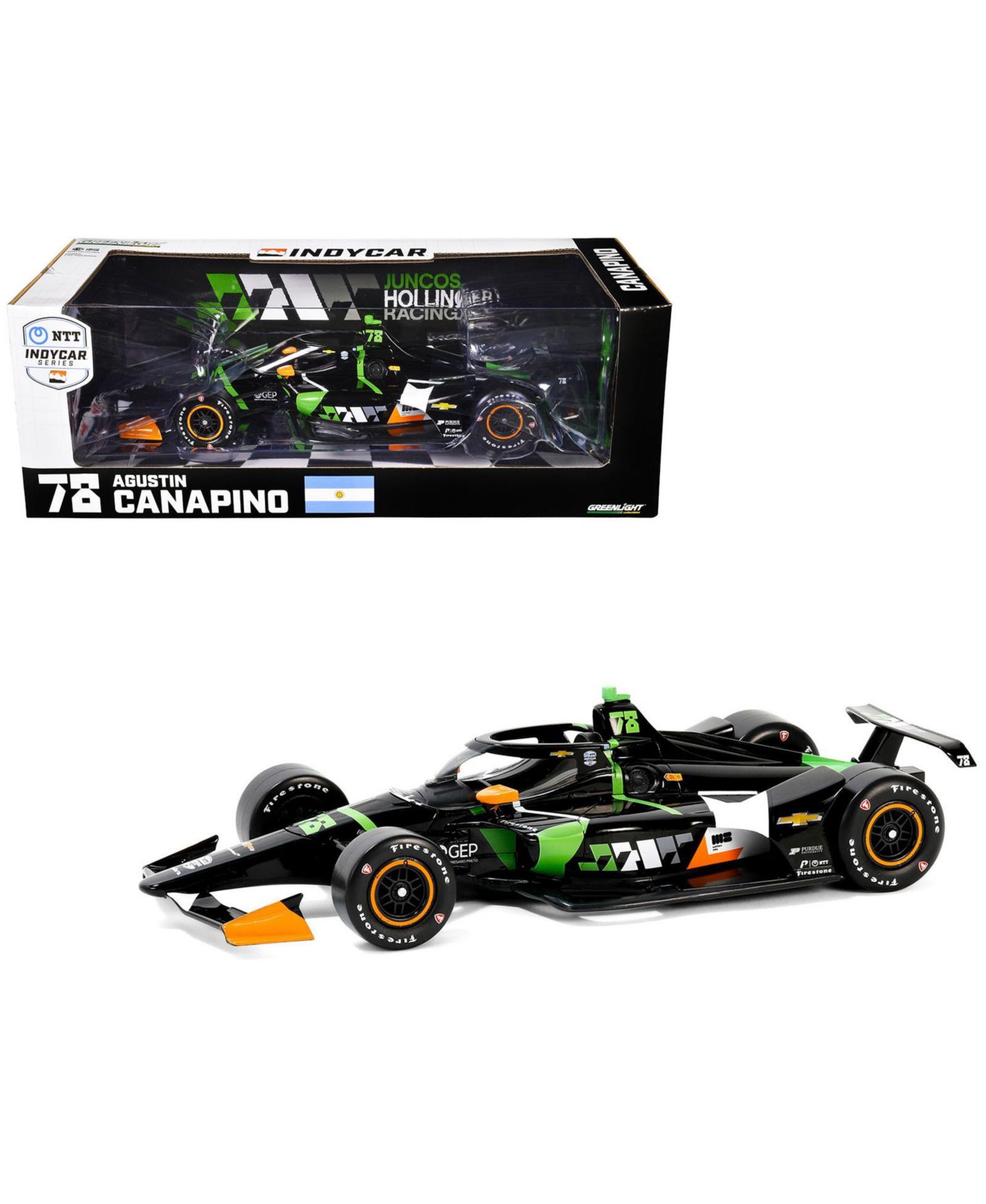 Детская игрушка Greenlight 1/18 Scale Dallara IndyCar #78 2024 NTT IndyCar Series Officially Licensed Diecast Model Car — фото 2