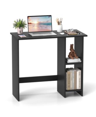 Small Computer Desk with Storage and Adjustable Shelf