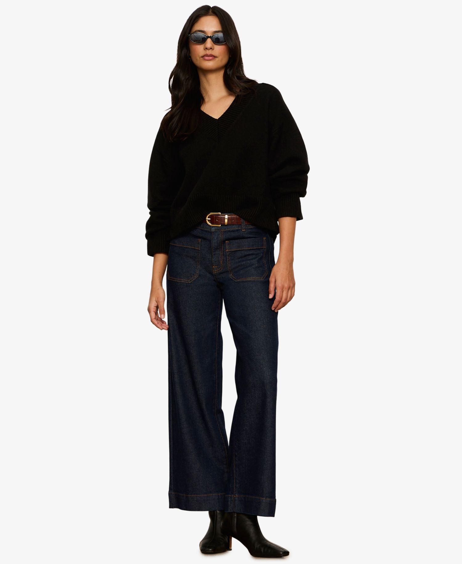 Women's Vanna Long-Sleeve Loose-Fit Cotton-Blend Sweater