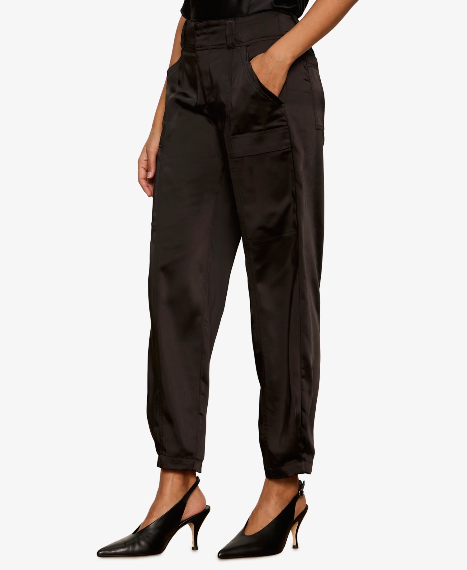 Women's Sphere Satin Straight Mid-Rise Pants