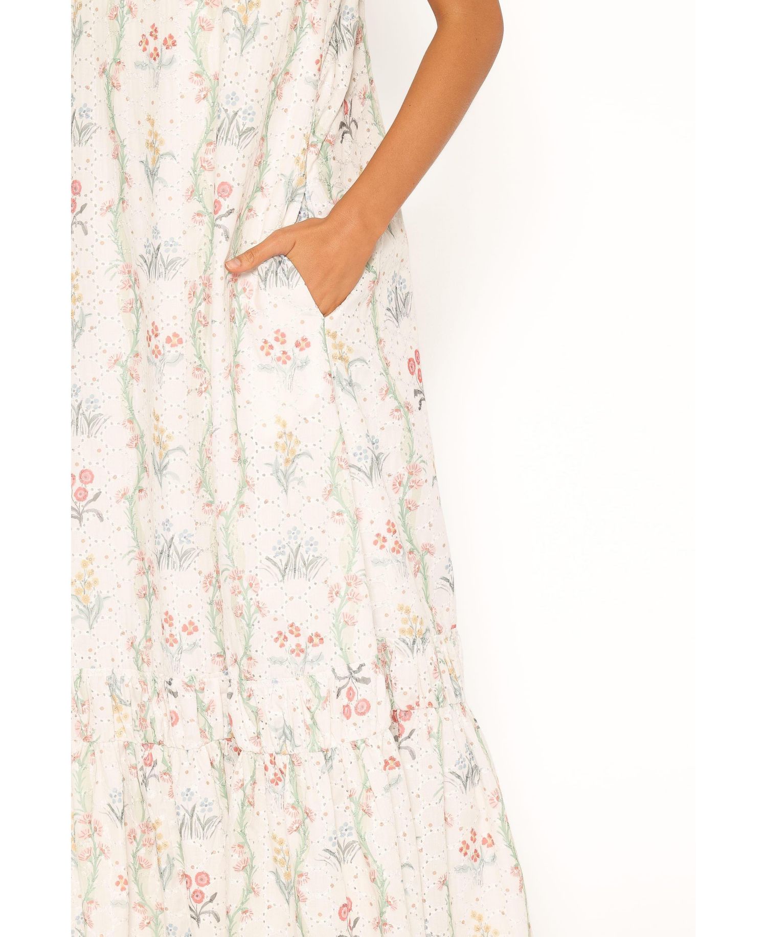 Women's Kaira Square Neck Floral-Print Tiered Maxi Dress