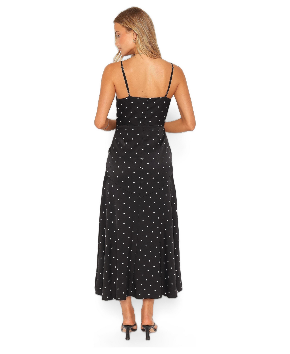 Petal and Pup Women's Eluna V-Neck Polka-Dot A-Line Midi Dress