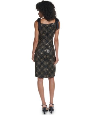 Black And Gold Sequin Dress