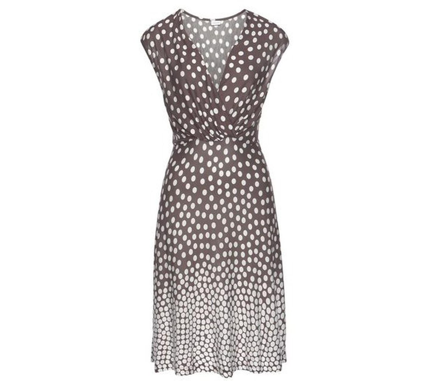 Женское платье Lascana Polka-Dot A-Line Knee-Length, цвет: Коричневый разноцветный — фото 6