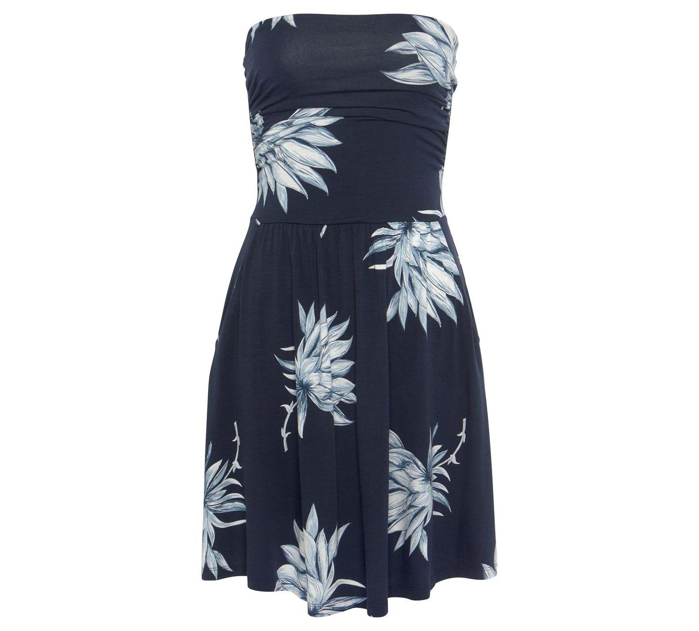 Женское платье Lascana Strapless Floral-Print Fit-and-Flare Short — фото 5