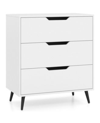 3-Drawer Farmhouse Storage Dresser with Metal Legs