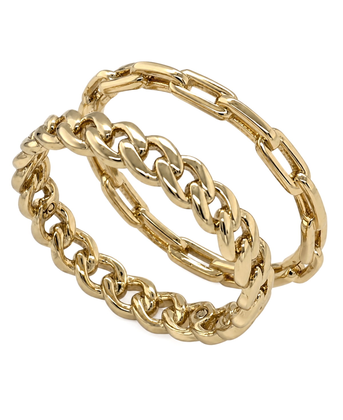 And Now This Women's Stack Chain Ring Set - Gold Plated