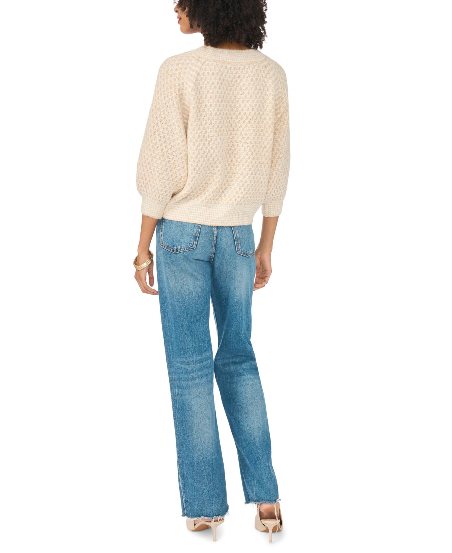 Women's Tuck Stitch Raglan Crewneck Sweater