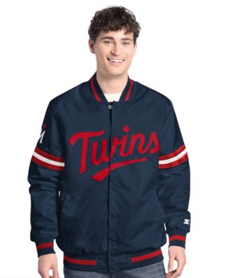 Men's&nbsp;Starter Navy Minnesota Twins Scout Full-Snap Varsity Jacket