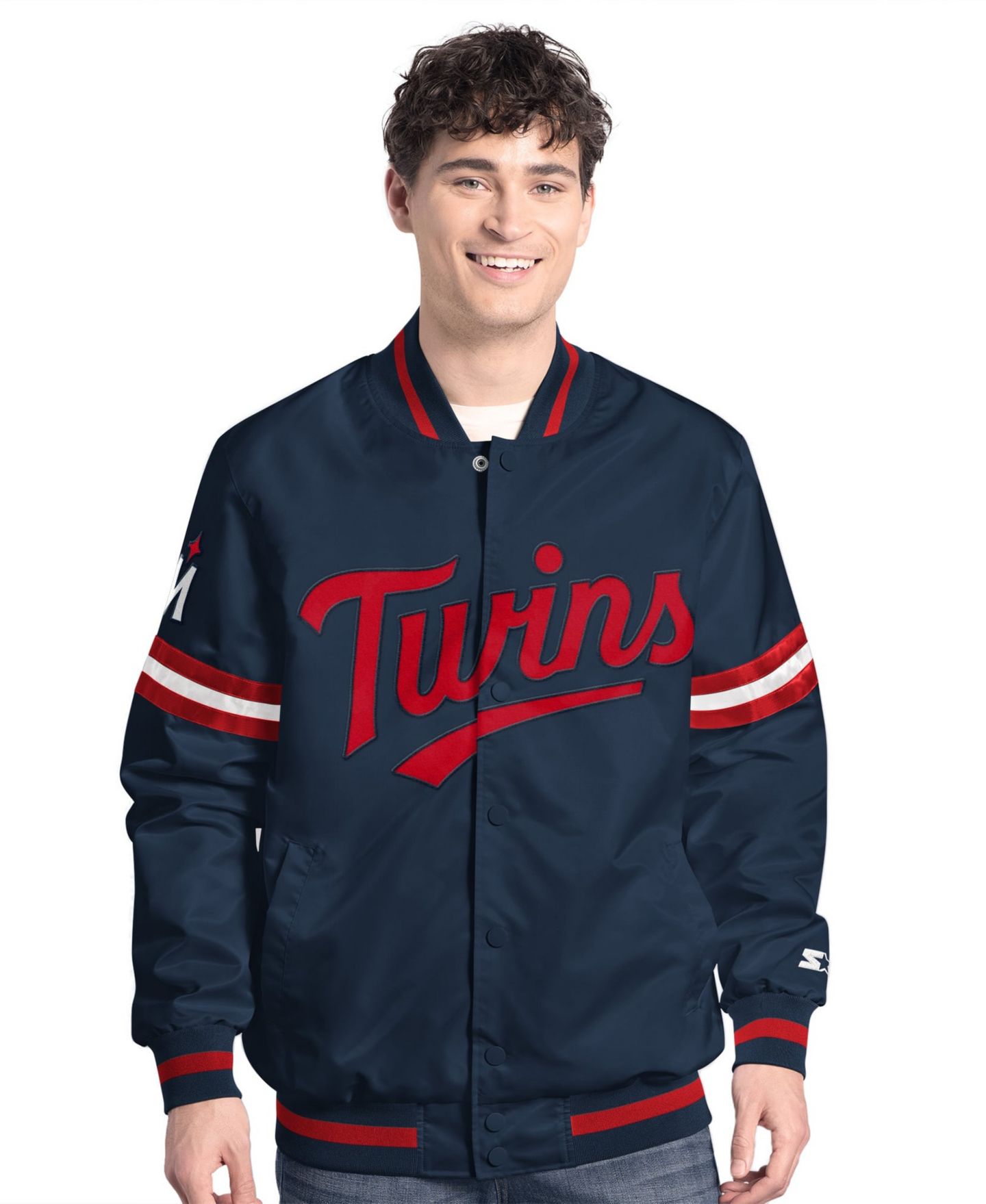 Мужская куртка Starter Navy Minnesota Twins Scout Full-Snap Varsity — фото 1