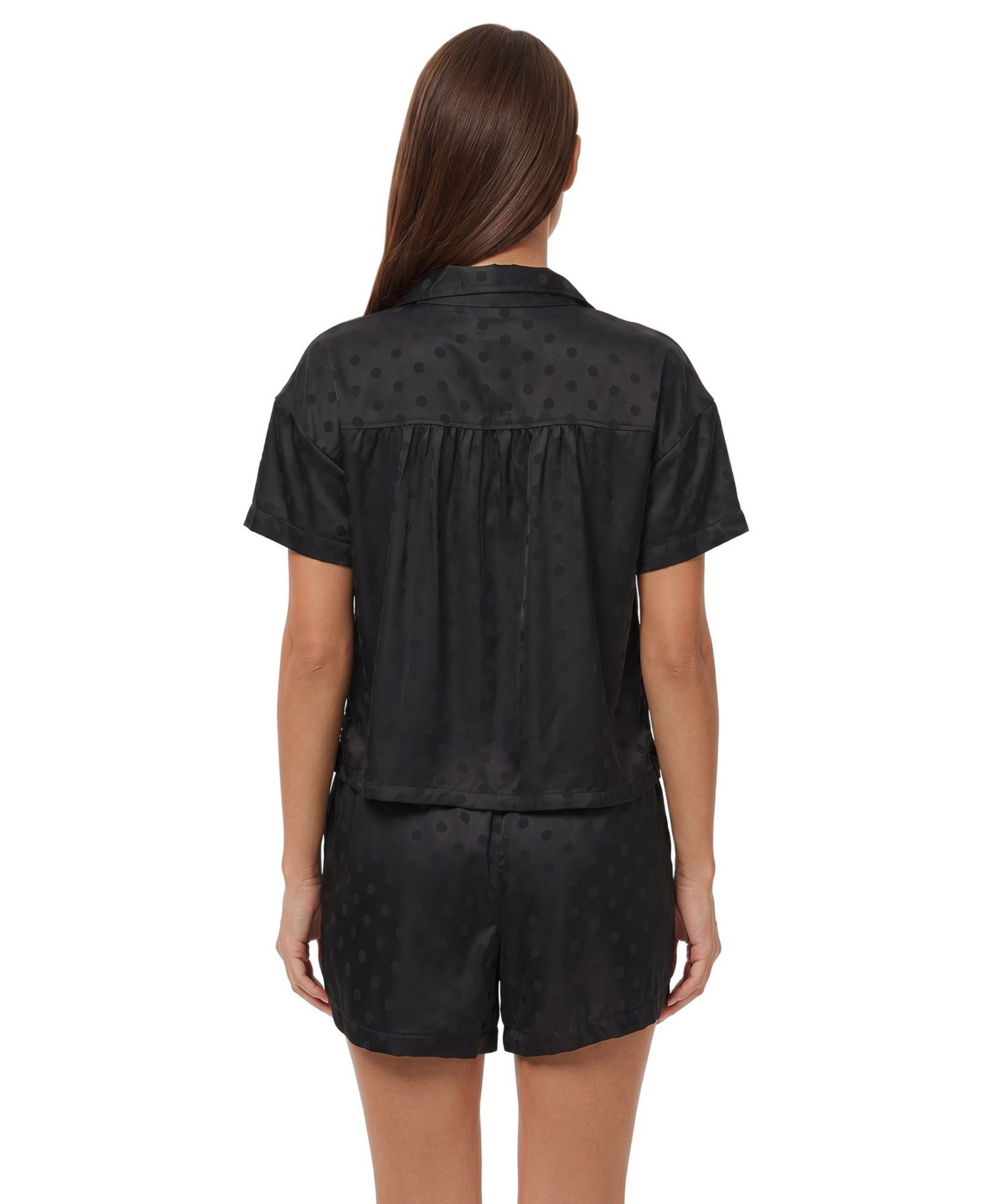 Women's Black Las Vegas Raiders Wink Dot Satin Jacquard Sleep Set