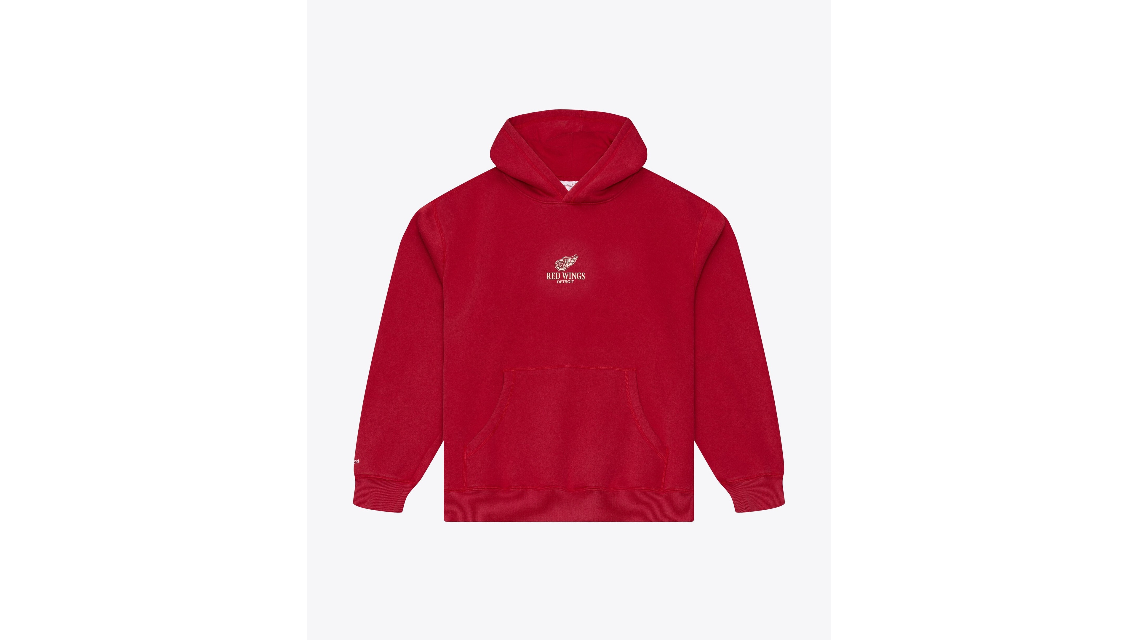 Mitchell & Ness Men's Detroit Red Wings Core Essentials Relaxed-Fit Screen-Print Fleece-Lined Hoodie