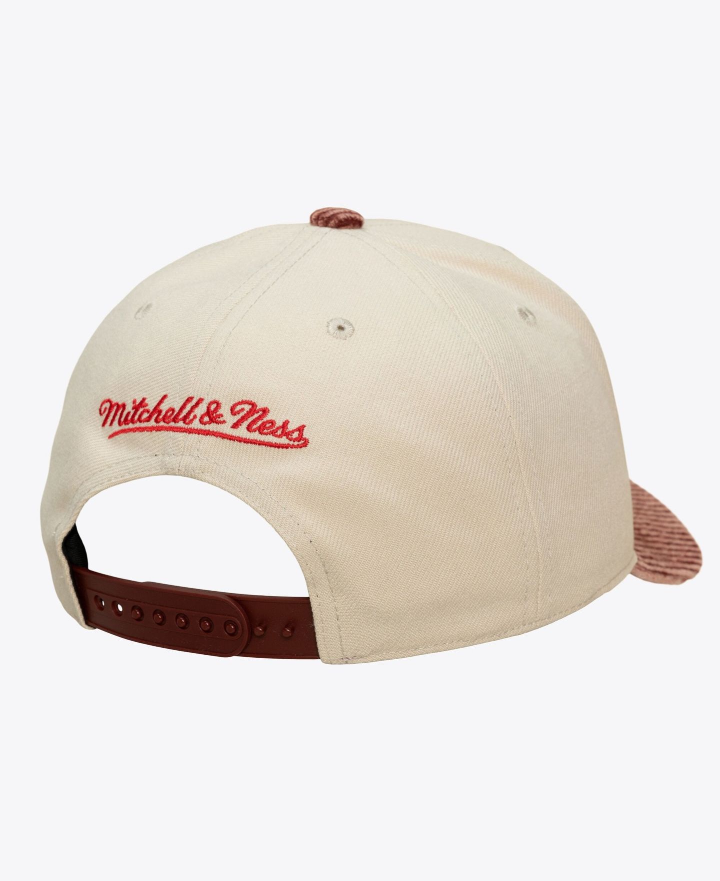 Мужская кепка Mitchell & Ness Cream/Red Houston Rockets Washed Corduroy Pro Crown Snapback Hat — фото 2