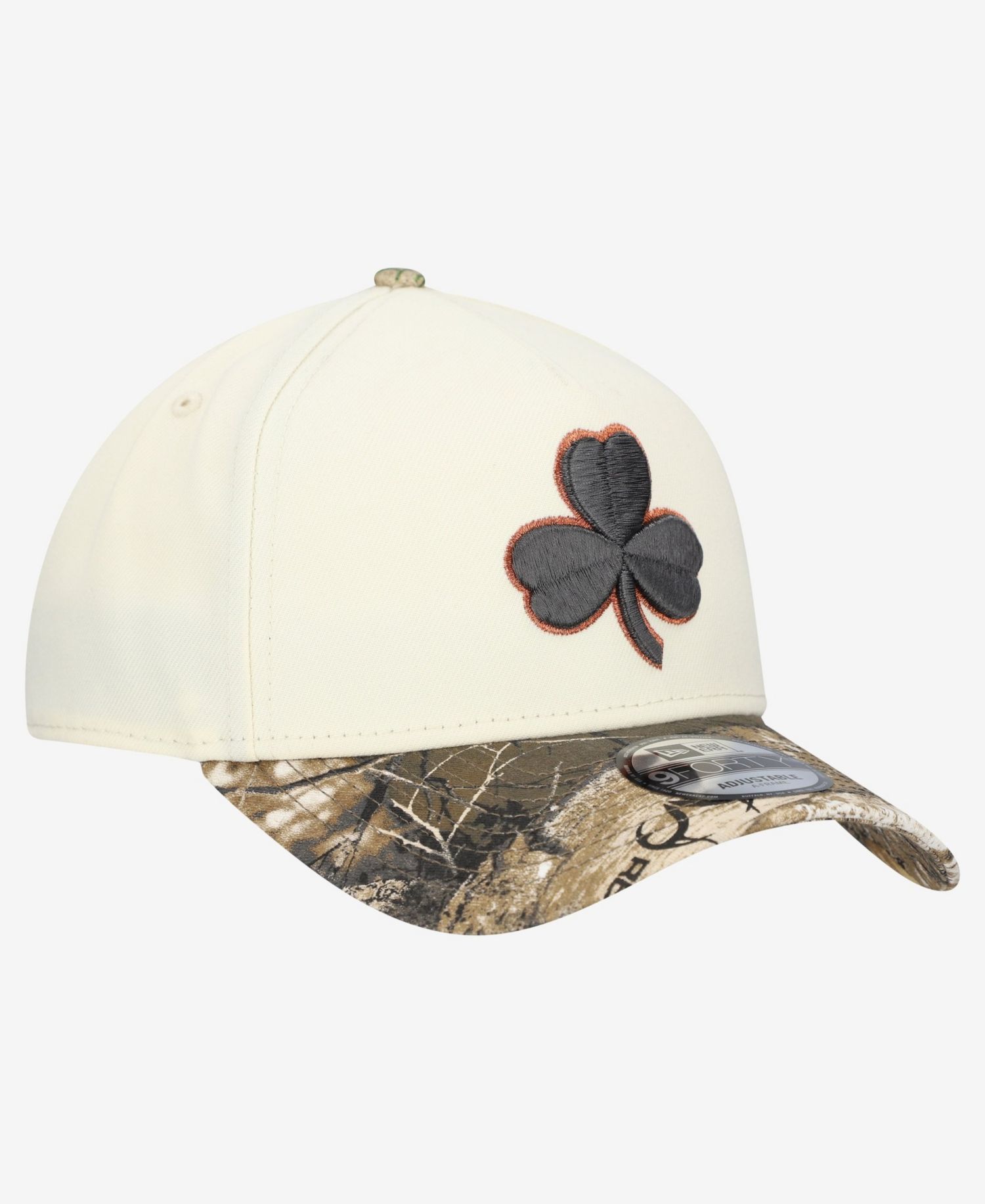 Men's Cream Boston Celtics Realtree Chrome Two-Tone 9FORTY A-Frame Adjustable Hat