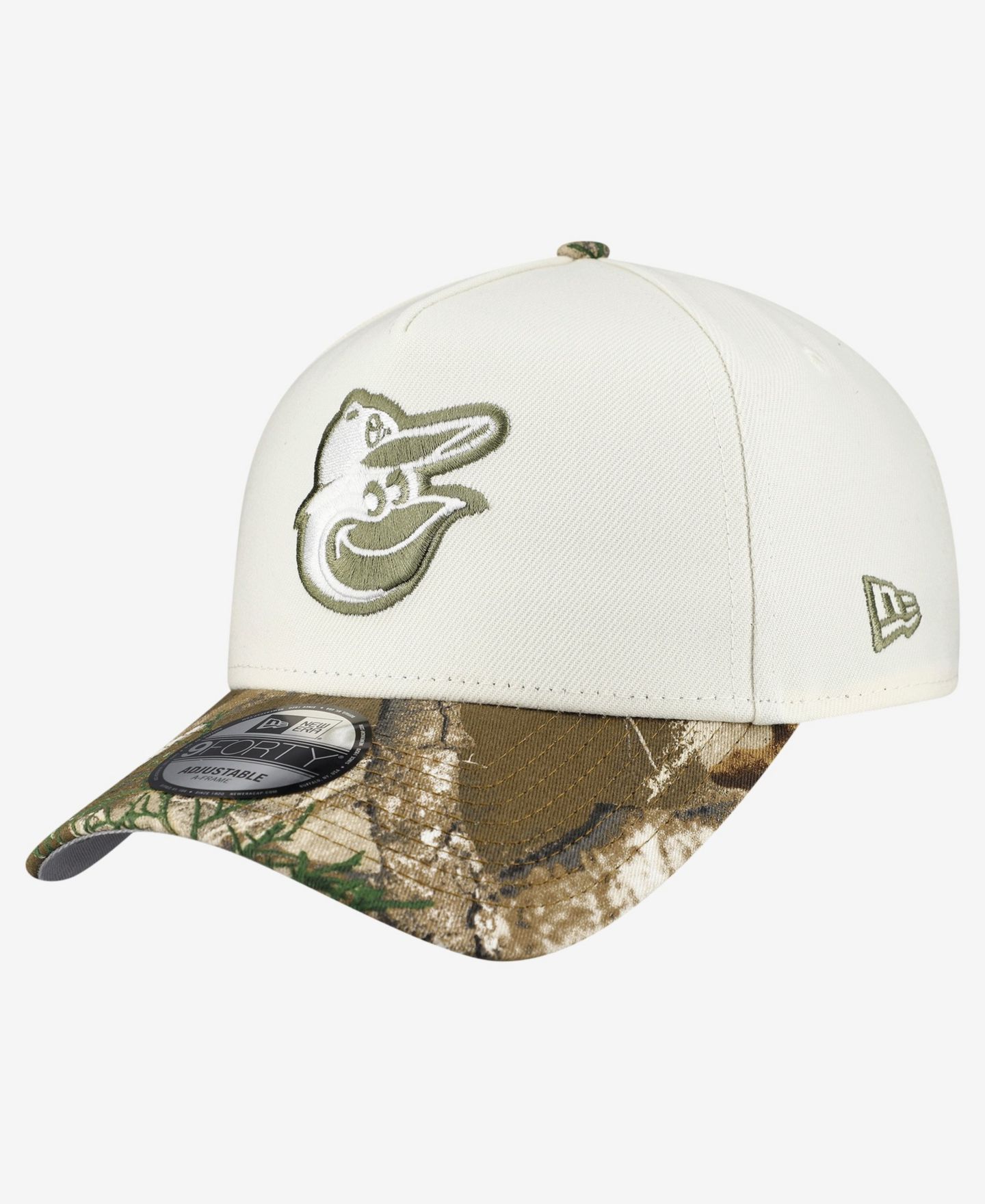 Мужская кепка New Era Cream/Realtree Camo Baltimore Orioles 9FORTY A-Frame Adjustable Hat — фото 3