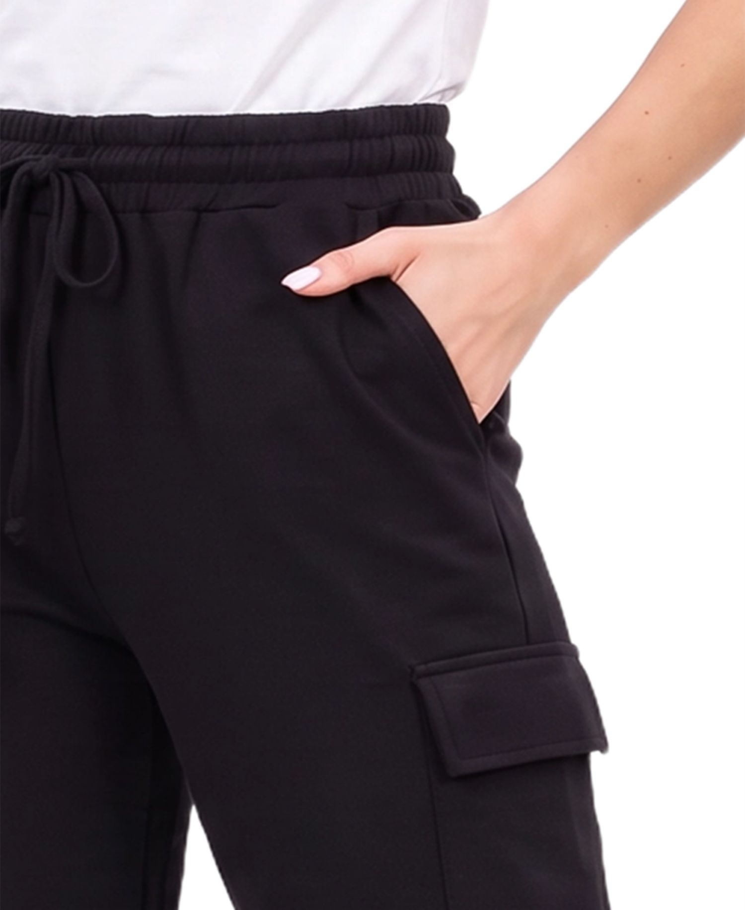 Women's Wide-Leg Cargo Fleece Sweatpants