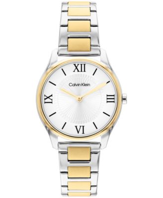Women's Quartz Minimalistic T Bar Two-Tone Stainless Steel Bracelet Watch 28mm