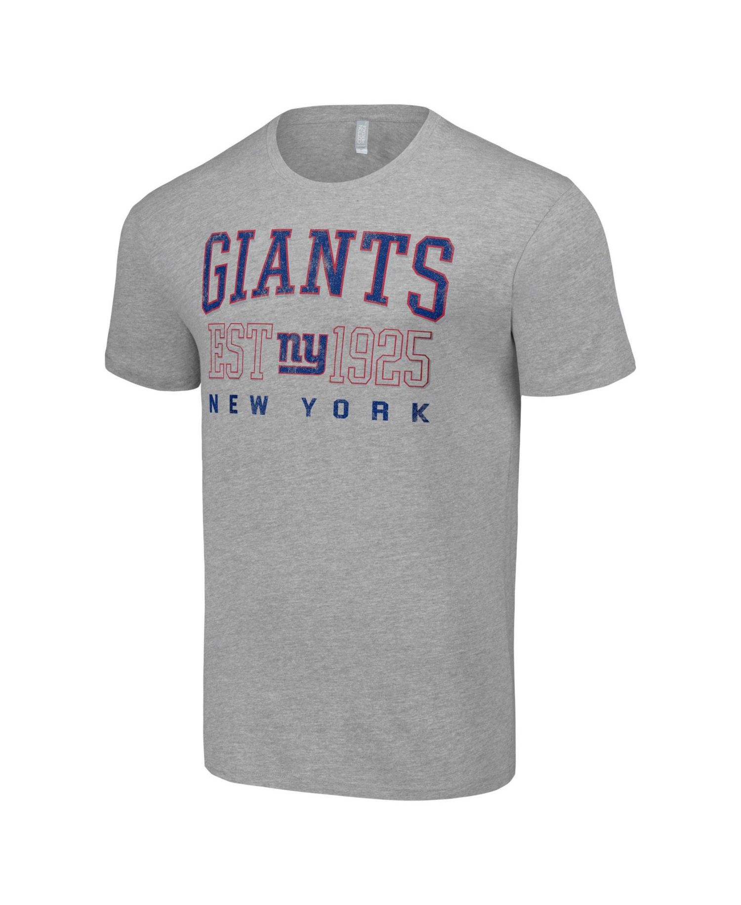 Men's Heather Gray New York Giants Throwback Logo T-Shirt